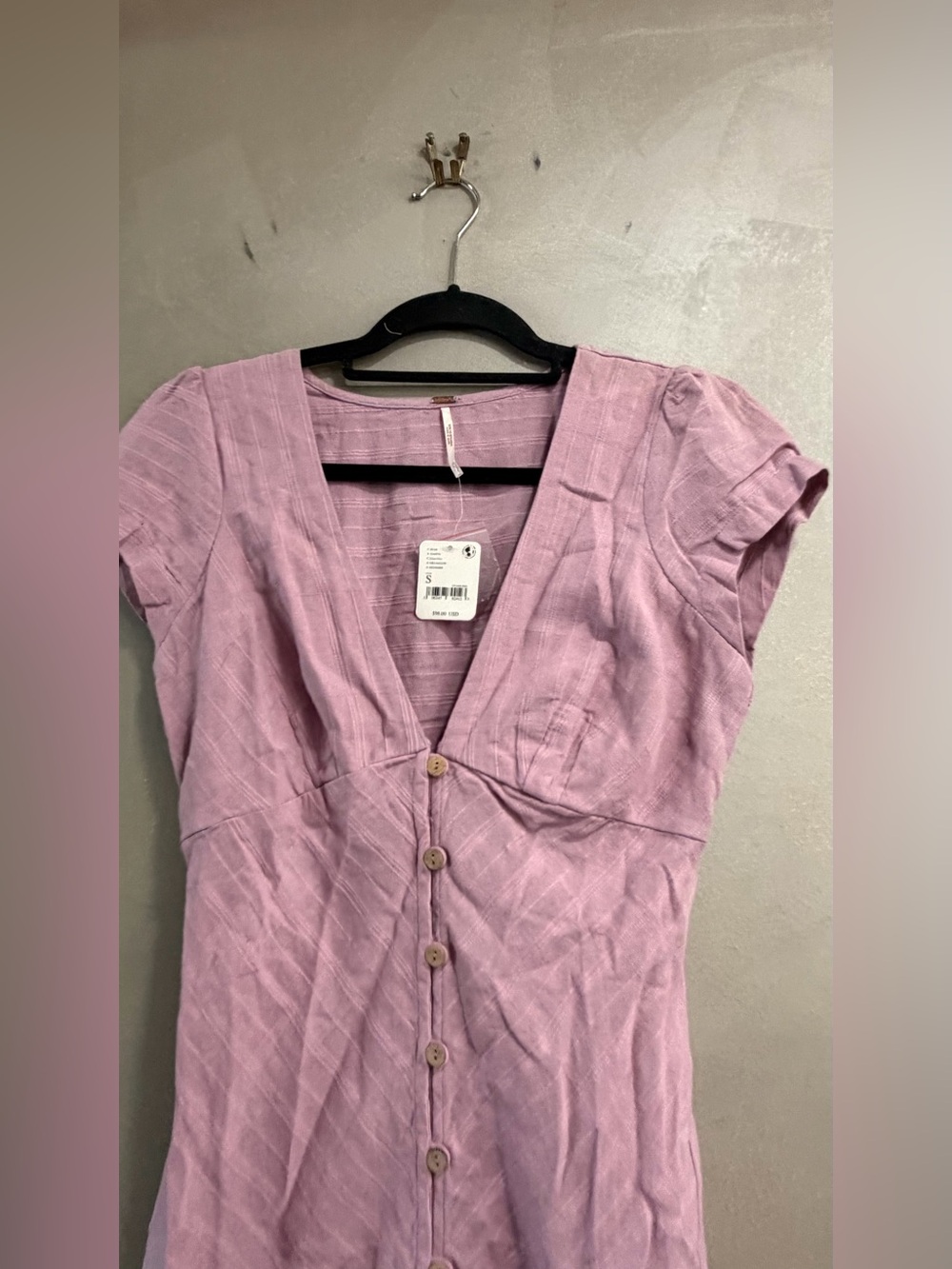 Free People New In Town Midi Dress Pink Small NEW - Picture 2 of 3